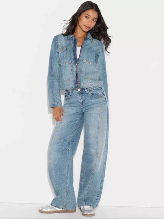 Wild Fable Women's Denim Utility Jacket - Light Wash - XS - Picture 2 of 8